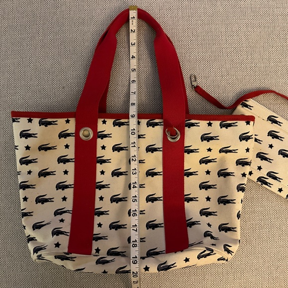 LACOSTE Vintage summer bag tote plus matching wallet - Picture 4 of 5